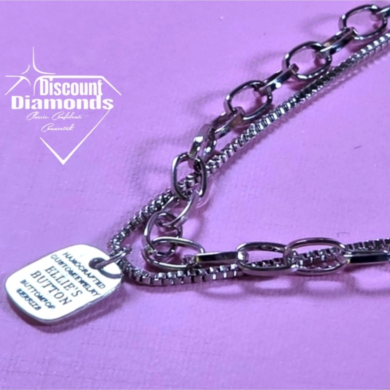 Ellies Button - Two Stainless Steel Necklaces With A Ellies Button Charm 34$